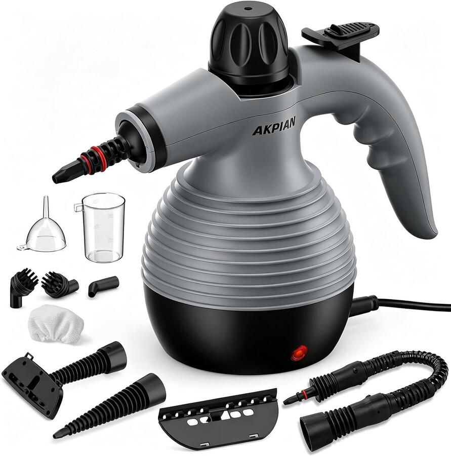 Thijox Handstoomreiniger Multifunctioneel 10-delige Accessoireset voor Tegelvoegen Ramen Kookplaten Badkamers en Auto's Effectieve Stoomreini