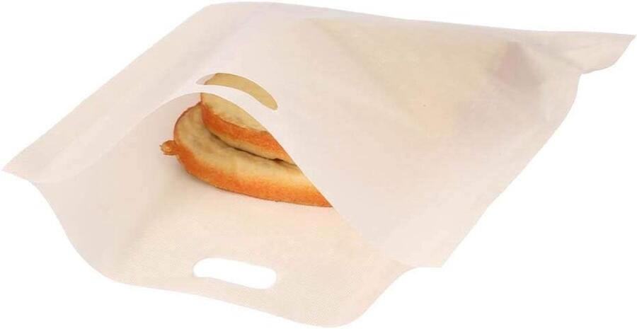 Thijox Herbruikbare Broodrooster Tas Non Stick Glasvezel Broodrooster Zakken voor Sandwiches Gebak Snacks 17x19CM Ideaal voor Kinderen en Th