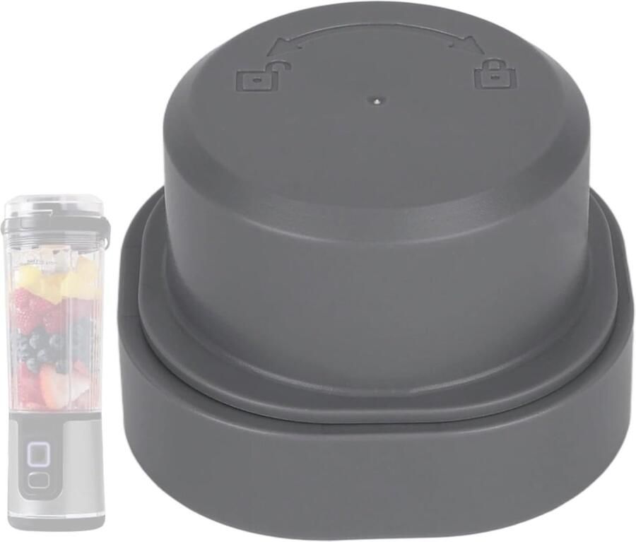 Thijox Mesbescherming en Vaatwerkdop voor Draagbare Blender Lekvrije Deksel Vervangende Onderdelen Vaatwasserbestendig Grijs Compatibel met BC10