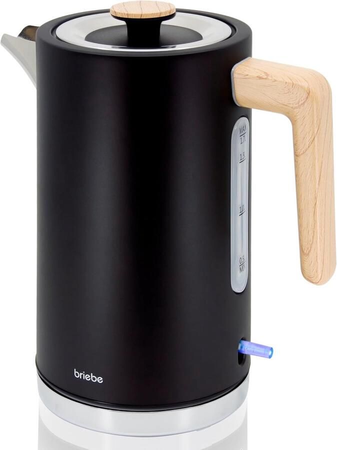 Thijox Nordic Elektrische Waterkoker 1 7 L Draadloos 2200 W Snelle Kookcapaciteit BPA-vrij 360° Basis Strix-controller Automatische Uitschakeling Zw