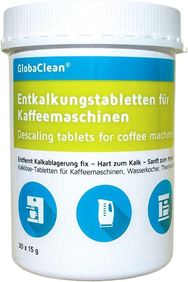 Thijox Ontkalkingstabletten voor Koffiemachines Koffiezetapparaten Waterkokers 30 Tabs Compatibel met Veel Merken zoals Siemens en Jura