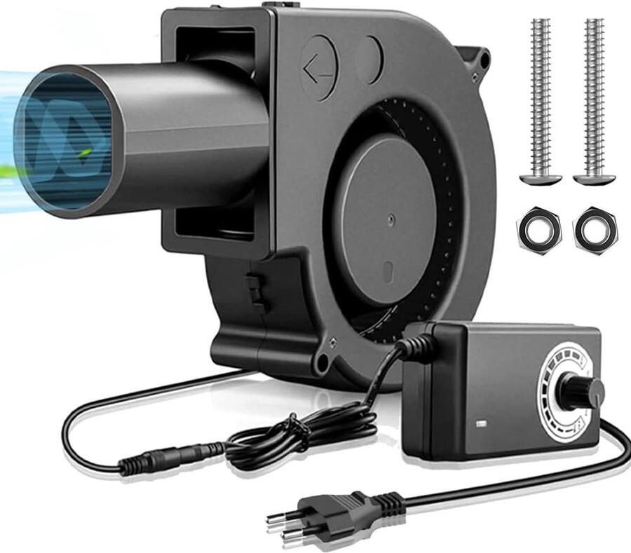 Thijox Radialventilator 12V Turbinegebläse voor BBQ Camping Koken Koeling met Controller 220V Ventilator Grillgebläse voor Huishoudelijke Appar