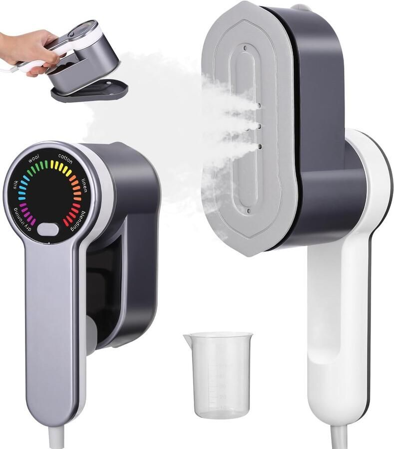Thijox Reis-kledingstomer 1200W Draagbare Stomer 2-in-1 Handstoomstrijkijzer Snel opwarmen in 5s Stoomvermogen 25g min 120ml Waterreservoir