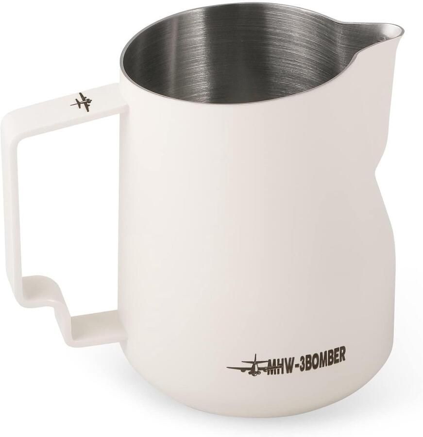 Thijox RVS Melkopschuimer Pitcher 450 ml Melk Opschuimen Pitcher voor Espresso Latte Art Barista Gereedschap Stomende Cup met Ronde Uitloop