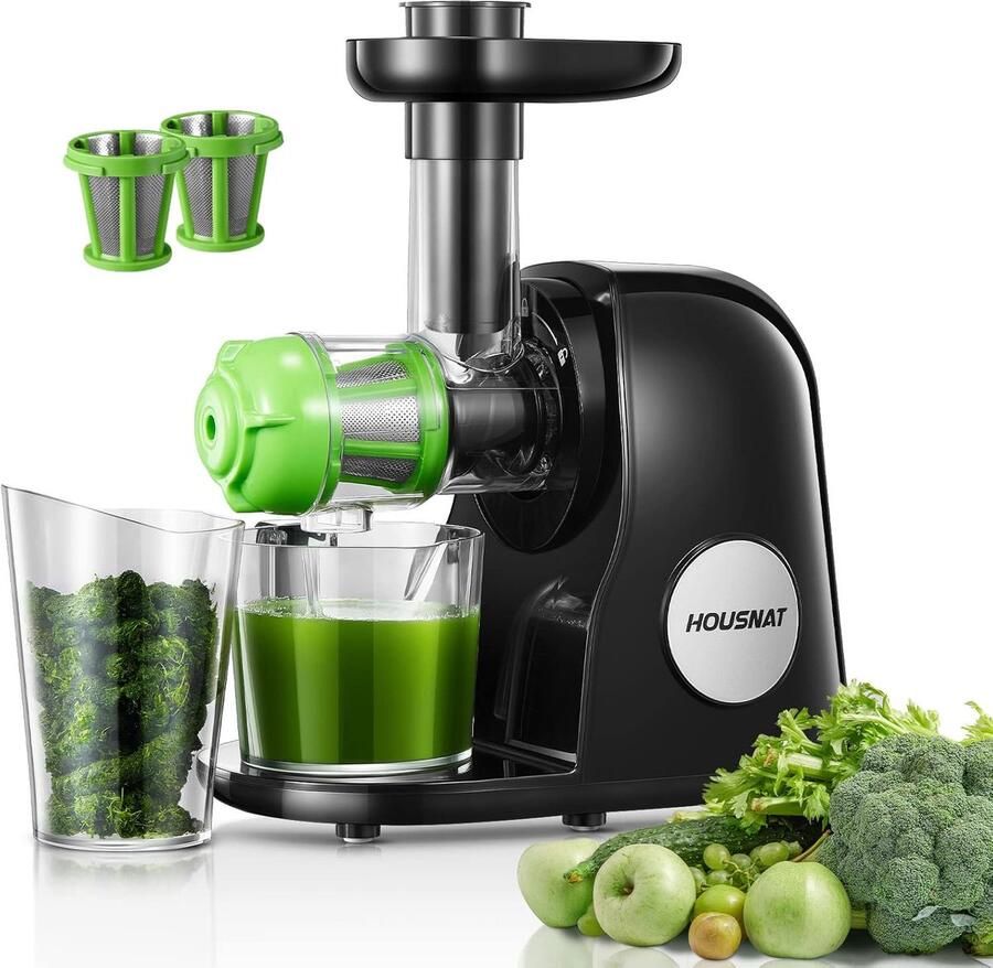 SnelShoppen Slow Juicer Masticating Sapcentrifuge voor Hele Fruit en Groenten Professionele Koude Pers Juicer met Stille Motor Omkeerfunctie Makk