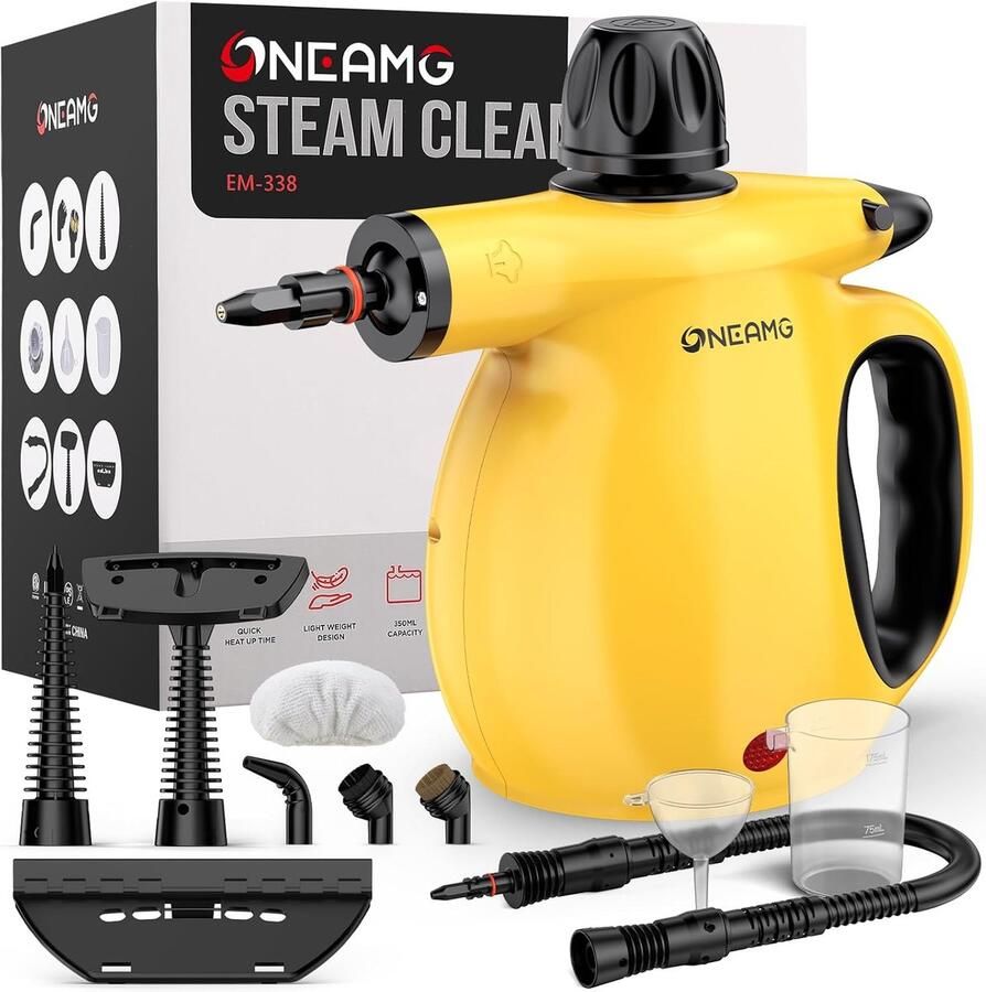 Thijox Stoomreiniger met Veiligheidsslot 10 Accessoires 450ML 1050W 105°C Snel Opwarmen in 3-5 Min Draagbare Multifunctionele Stoomreiniger v