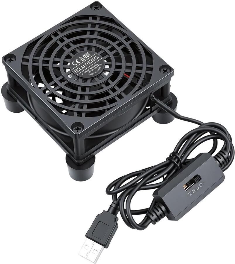 Thijox USB Koelventilator 8cm 3-Snelheden Hydraulische Ventilator Metalen Grill Ideaal voor PC Xbox AV Kast TV Box WiFi-router 5V Elektr