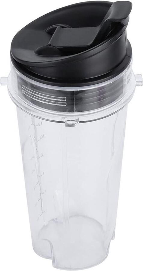 Thijox Vervangende Blender Beker en Deksel Set 470 ml PP Kunststof Compatibel met Nutri Blender Ideaal voor Smoothies Makkelijk Mee te Nemen