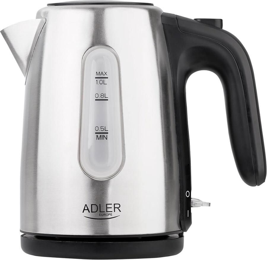 Thijox Waterkoker 1L 1200W Zwart Roestvrijstaal Hazelnoten Snelle Kooktijd Ideaal voor Keuken Camping en Thuisgebruik