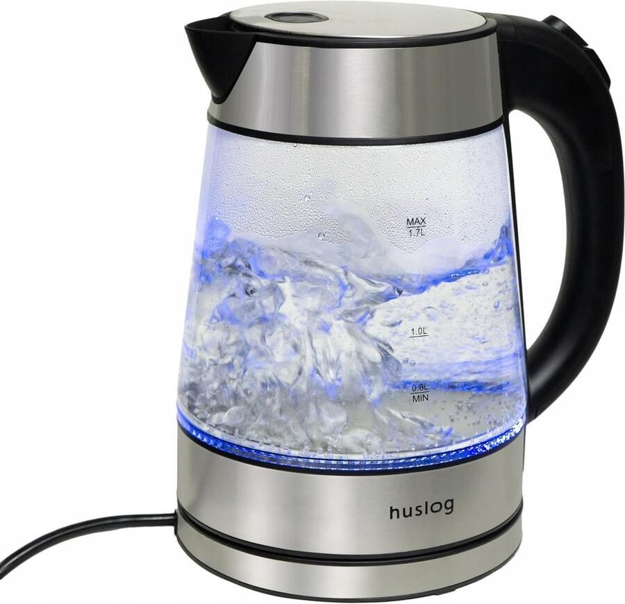 Thijox Waterkoker Glas 1 7 Liter 2200 Watt met Ledverlichting 100% BPA-vrij Verdikt Glas Kalkfilter 360° Roestvrijstalen Sokkel Droogbeschermin