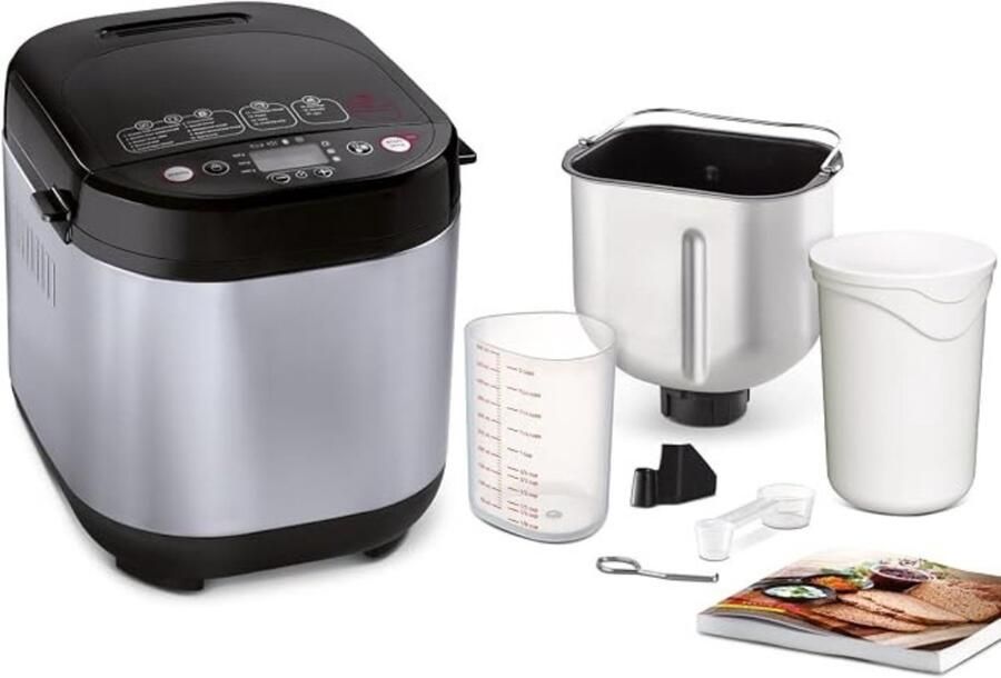 Thuys Broodbakmachine 20 Programma s – 3 Glutenvrije Programma s – 3 Broodformaten – 3 Bruiningsstanden – 15 Uur Uitgestelde Start – Zwart