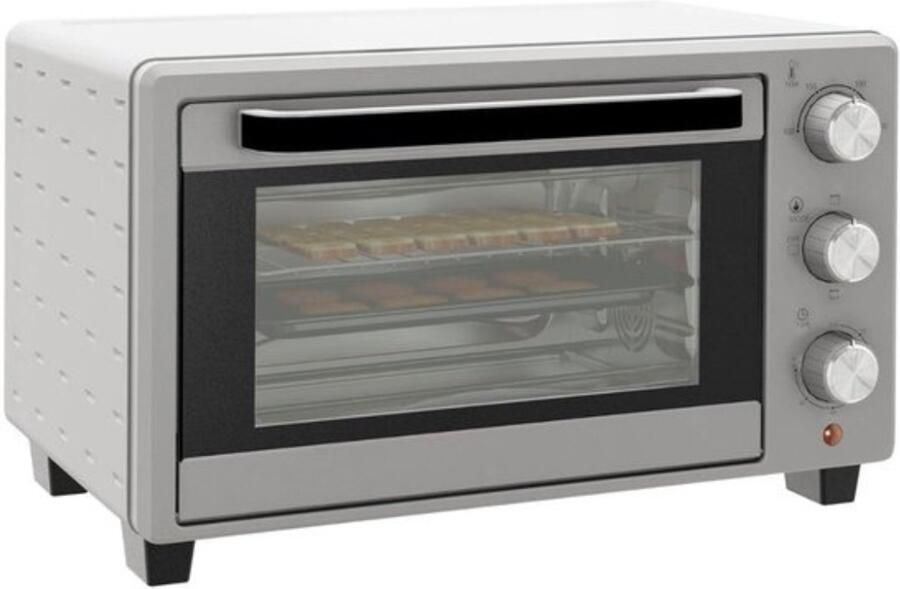 Thuys Mini Stoomoven Zilver 21L 1400W 100-230°C 1-uurs Timer Bakplaat en Grillrooster voor Pizza Broodjes en Grillen