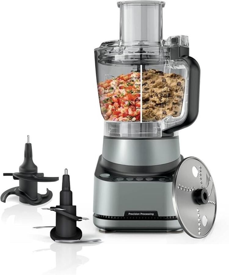 Thuys Multifunctionele Foodprocessor 850W – 2 1 L – 4 Automatische Programma s – Hakker Mixer Rasp & Deegmixer – Zwart