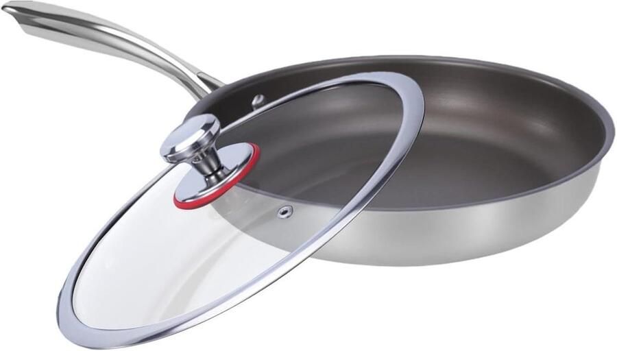 Titanium Braadpan Kookpan Stoofpan Gezonde Maaltijden Bereiden Geavanceerde Antiaanbaklaag 26 cm Zilver