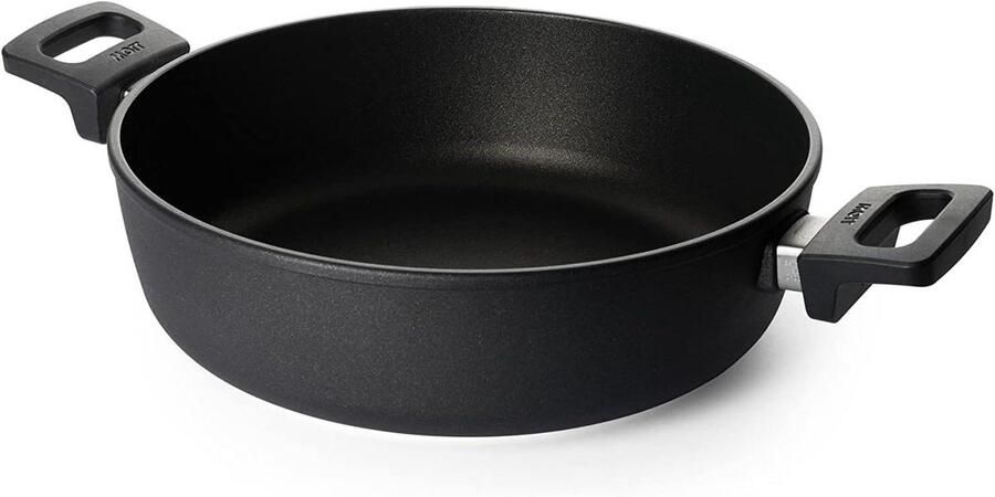 Titanium Casserole Inductie Pan Koken en Braden Extra Dikke Bodem 28 cm Diameter Zwart