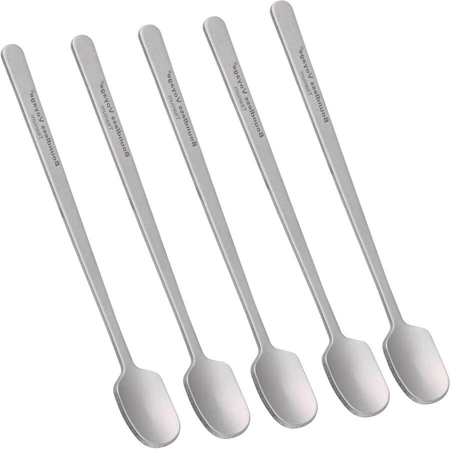 Titanium Espresso Lepels Set van 5 Ultralichte Roestvrije Mini Lepels voor Koffie Thee en Cacao Vaatwasmachinebestendig 13 cm