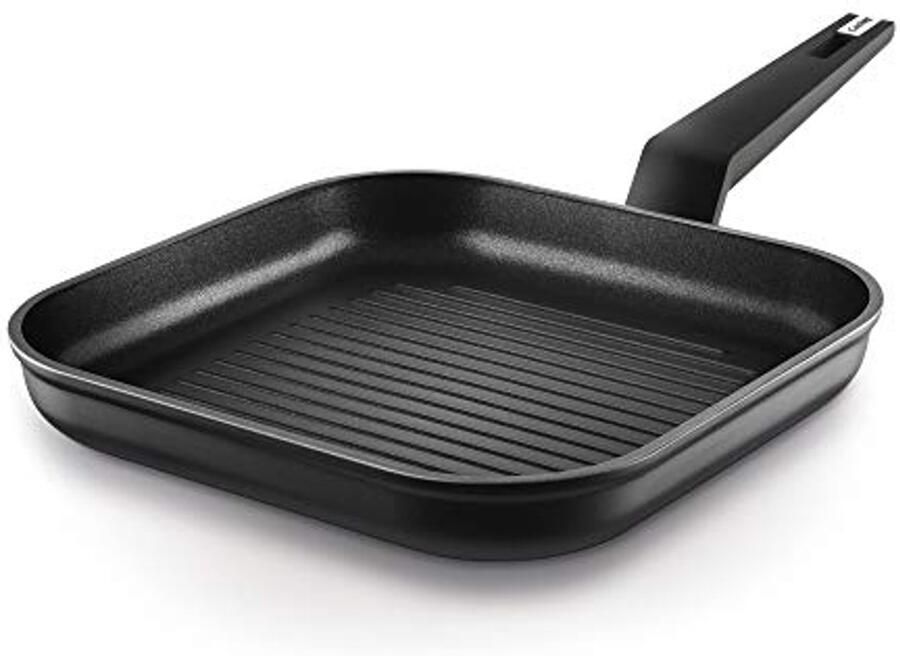 Titanium Inductie Grillpan 27 x 27 cm Aluminium Zwart
