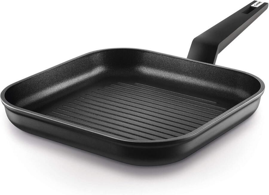 Grillpan Koekenpan Gezond Grillen Volledige Inductie 27x27 cm Zwart