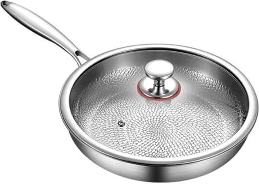 Titanium Koekenpan met Antiaanbaklaag Gezond Koken Gehamerd Oppervlak 28 cm Grijs