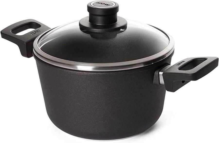 Titanium Kookpan Sauspan Inductie Vetvrij Koken Versterkte Gietrand Ø 20 cm Grijs