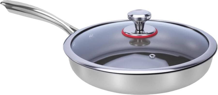 Titanium Pan Hittebestendige Vleespan Snel Maaltijden Bereiden Geavanceerde Antiaanbaklaag 26 cm Zilver