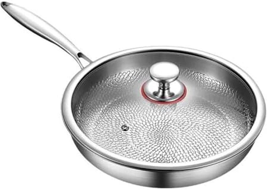 Titanium Pan Koekenpan anti-aanbak Gezond Koken Krasbestendig gehamerd 26 cm Grijs