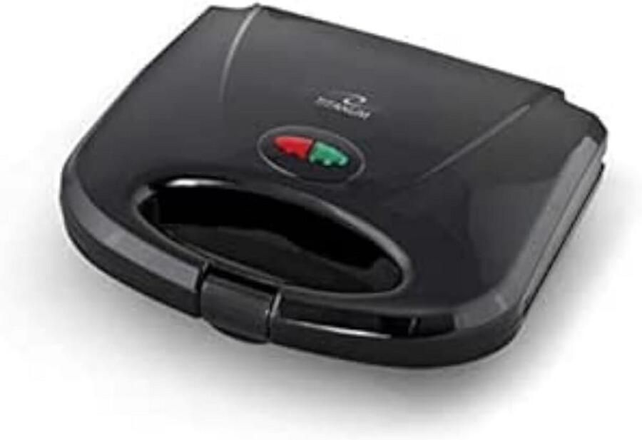 Titanium Sandwichmaker 700W Zwart Metaal Voor Krokante Broodjes