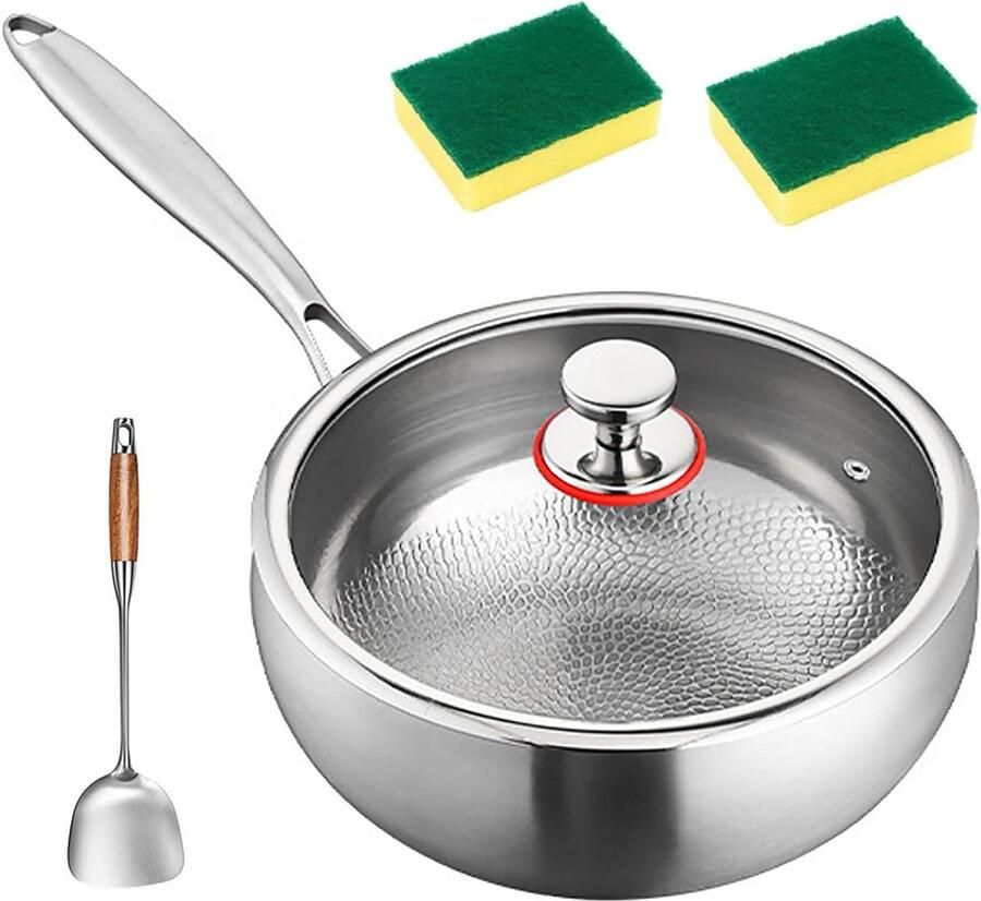 Titanium Soeppan Voorraadpan Braadpan Gezond Koken Gehamerd Antiaanbaklaag 28 cm Grijs
