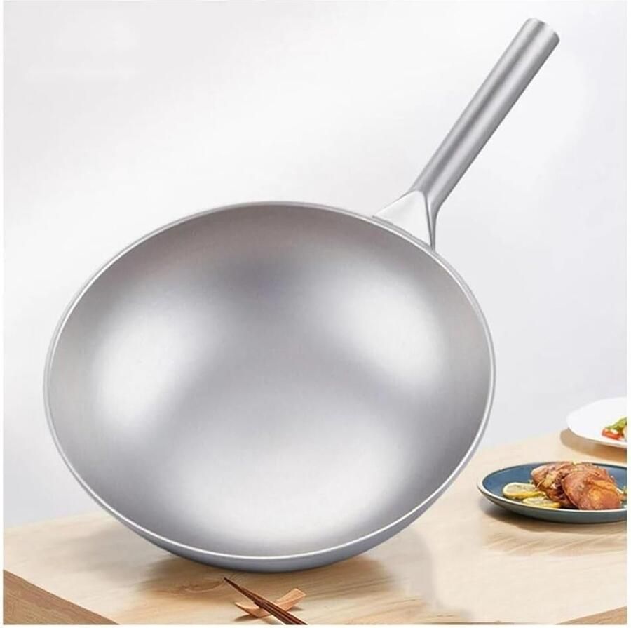 Titanium Wok Koekenpan Koken Snel warm 36 cm Zilverkleurig