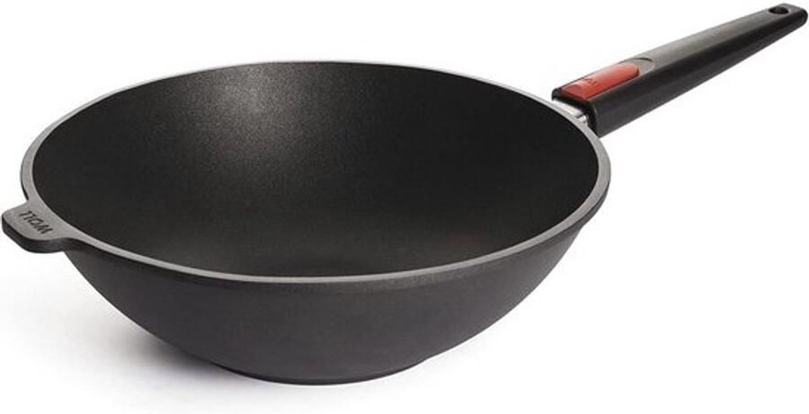 Titanium Wok Sauspan 30 cm met Afneembaar Handvat Geschikt voor Inductie Koken