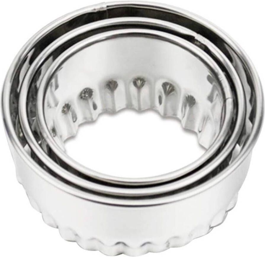 Titel: 3 stuks roestvrij stalen ronde koekjessnijder ravioli 6 cm 7 cm 8 cm