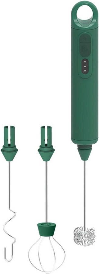 Titel: Elektrische melkopschuimer Handheld garde met 3 mixkoppen 3 snelheden Voor melk koffie latte Groen Allecto Plus