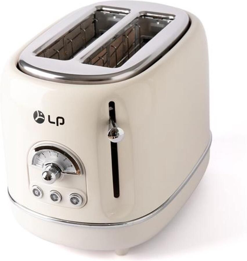 TO-0201 Tweedelige broodrooster 6 toaststanden Annuleer- opwarm- ontdooifunctie Automatische uitschakeling Metalen behuizing Uitneembare kruimellade Wit