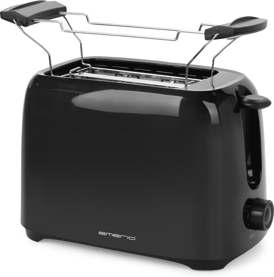 TO-128676.3 Broodrooster voor 2 sneetjes broodrooster met uitneembare kruimellade + onderbrekingsknop + 6 instelbare bruiningsniveaus + broodjesopzetstuk + snoeropwikkeling BPA-vrij 700 W