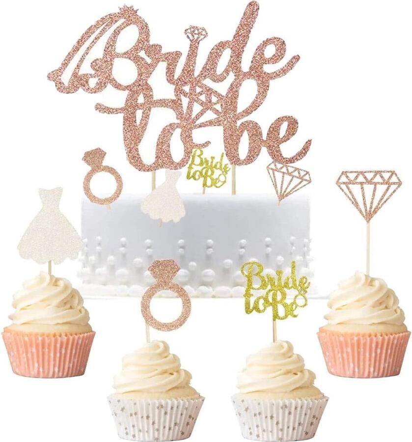 To Be Cake Topper bruiloft vrijgezellenfeest taartdecoratie bruid taart decoratie JGA verloving decoratie muffinvormpjes bruiloft taartsteker polteravond vrouwen voor verloving