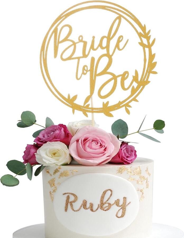 To Be Taarttopper Elegante bruidsdouche & vrijgezellenfeest decoratie glitter middelpunt voor bruiloftsfeest