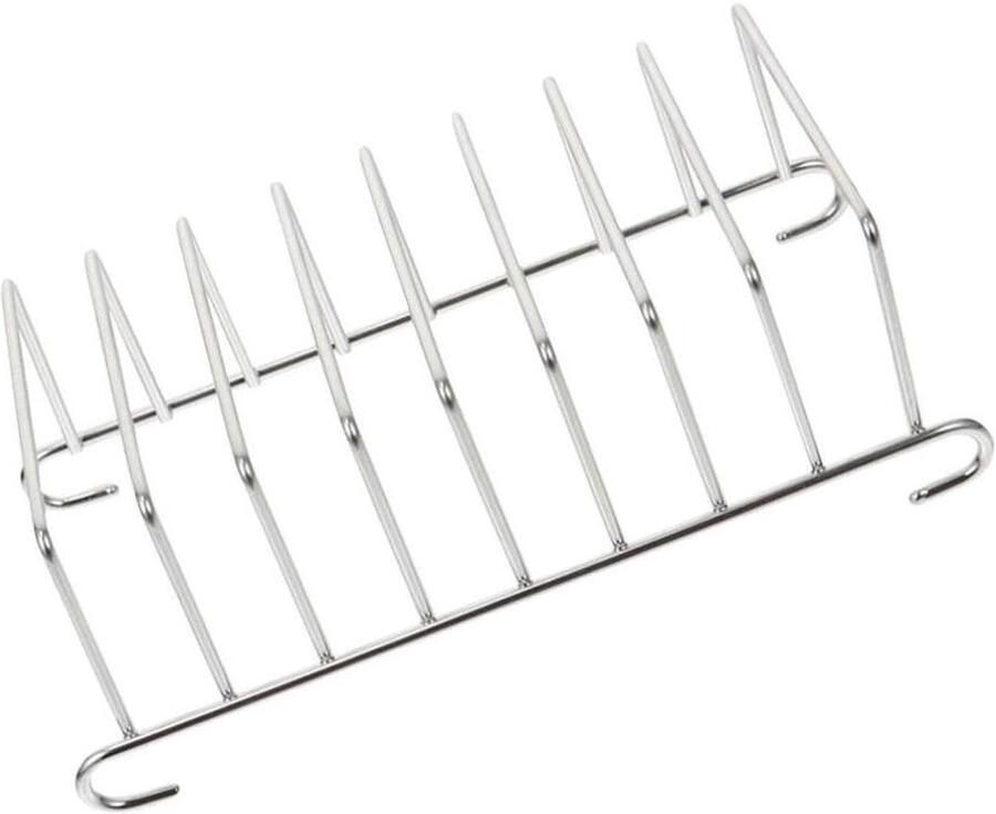 Toast Rek Broodhouder Grill Brood Koelen 8 Slots 15.5x8.5x5.5 cm Zilver