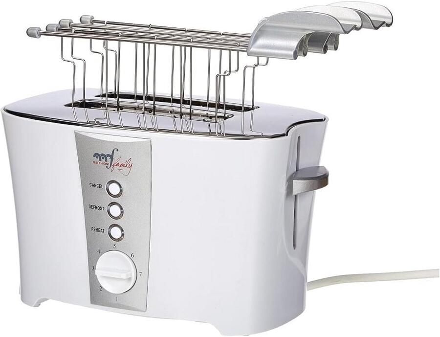 Toaster met Tangen voor Gevulde Toast 2 Sleuven 7 Roosterniveaus Ontdooifunctie 600W