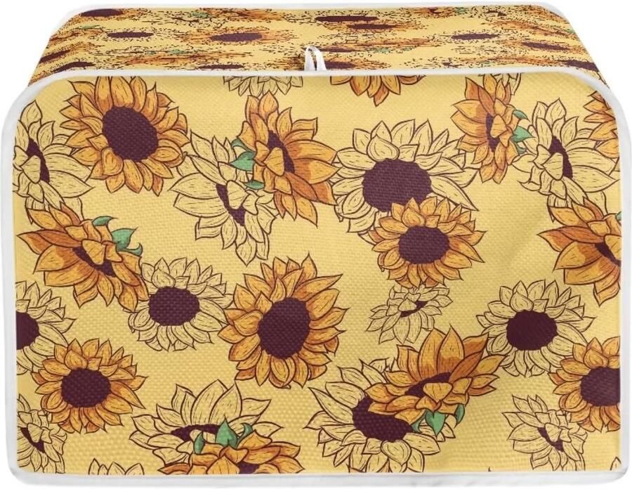 Toaster Oven Cover Keuken Appliancehoes Keuken Beschermen Stof- en Vlekbestendig Universeel Formaat Zonnebloem Beige