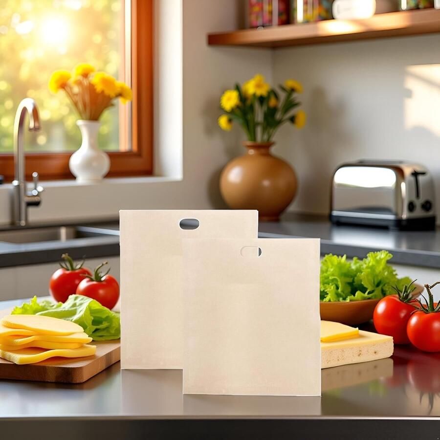 Toaster Tassen Sandwich Tassen Broodjes Grillen Herbruikbaar Ontwerp 16 x 18 cm Geel