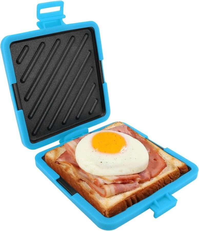 Toastie Maker Sandwich Pers Snelle Lunch Magnetron Geschikt Niet Gespecificeerd Blauw