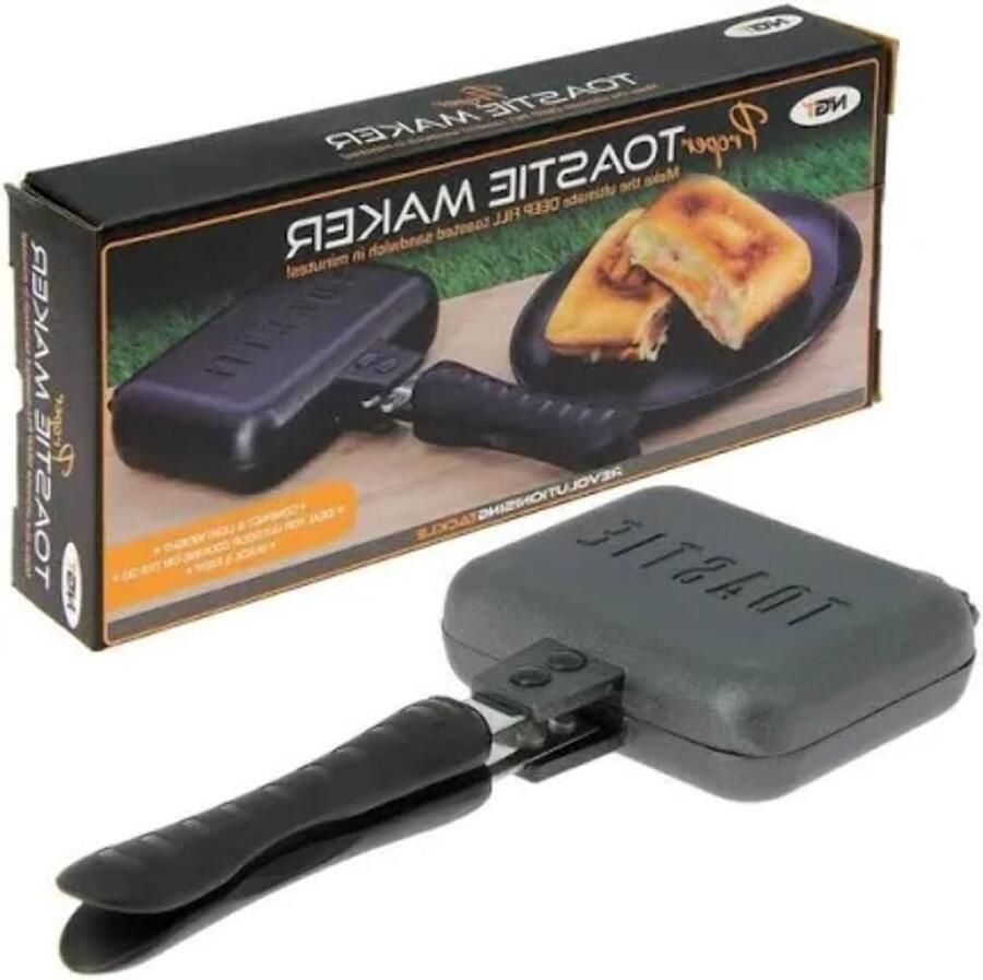 Toastie Maker Sandwichijzer Panini Grill Kamperen Vissen Diepe Vulling 450 g Rood