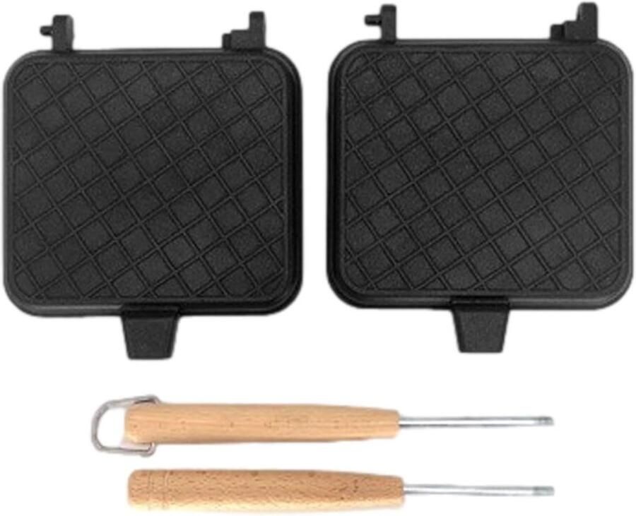 Toastie Maker Sandwichmaker Panini Grill Snacks Maken Dubbelzijdig Gelijk Koken 37 cm Zwart