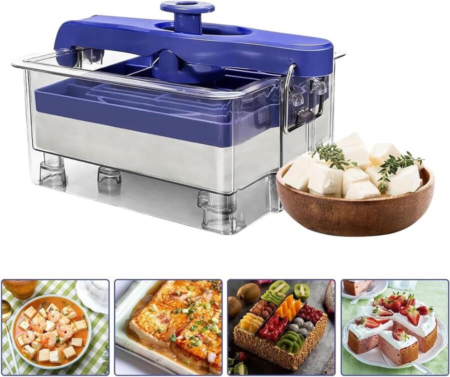 Tofu Pers Zelfgemaakte Tofu Keuken Gereedschap Veer Druk Mechanisme 2 Vormen Wit