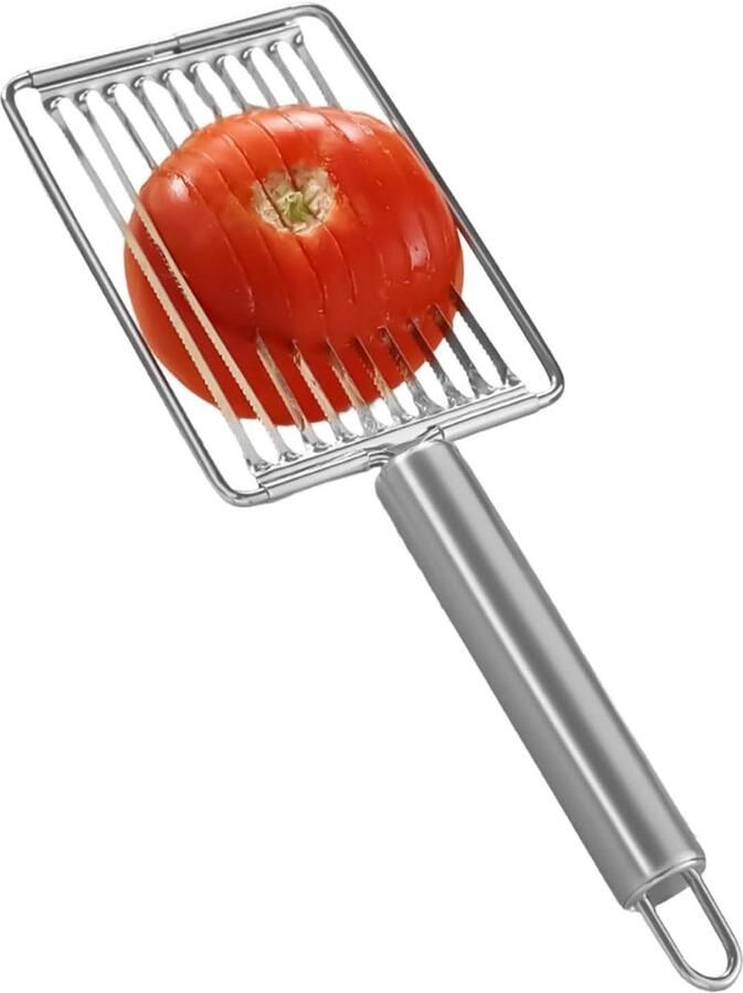 Tomatensnijder Groentesnijder Hakmolen Gelijkmatig Snijden Roestvrij Staal 23.5 cm Zilver