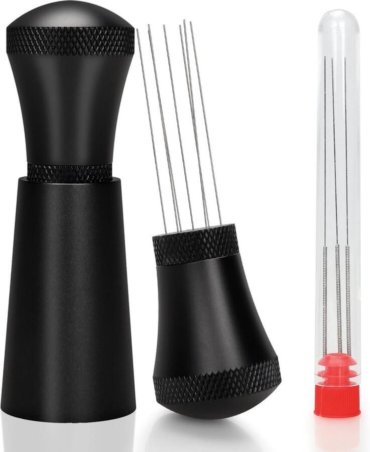 Tool afneembare koffieverdeler aluminium Wdt Tool met 10 roestvrijstalen fijne naalden koffieaccessoires espresso koffiemixer voor barista zwart