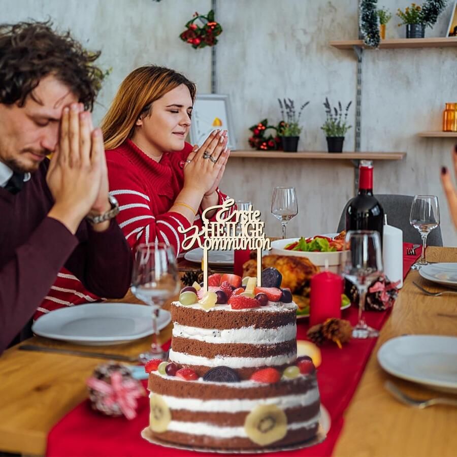 Topper Eerste Heilige Communie van hout taartsteker eucharistiegeschenken eucharistiedecoratie
