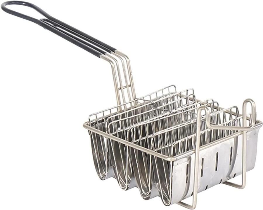 Tortilla friteuse mand 4 schelpen roestvrij stalen taco houder frituur shell schimmel |afneembaar handvat melk thee gebakken kippenwinkel accessoire zware metalen commerciële kwaliteit hard