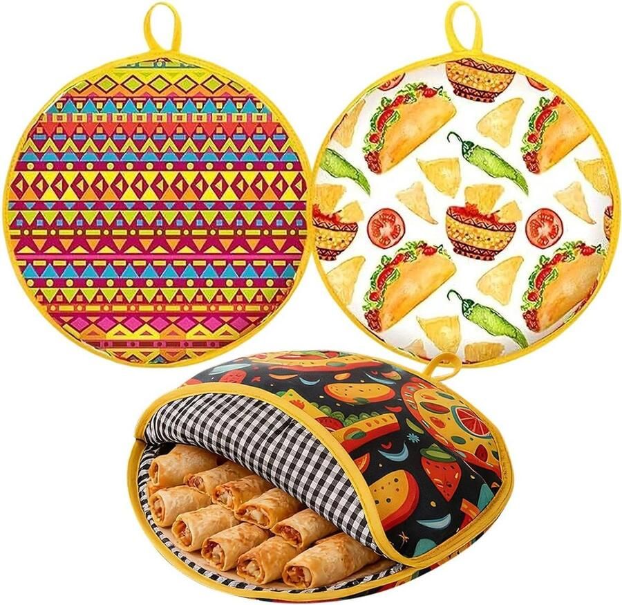 Tortilla-houder 3 stuks 30 cm verwarmingstas kan tot 15 pannenkoeken warmtezakken voor magnetron tortilla voor buffet catering party hosting