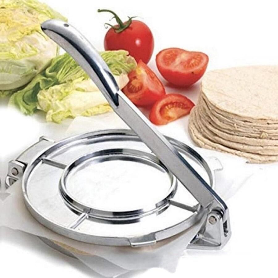 Tortilla Maker Deegpers Keuken Bakken Thuis Handmatige Pers 16cm Zilver